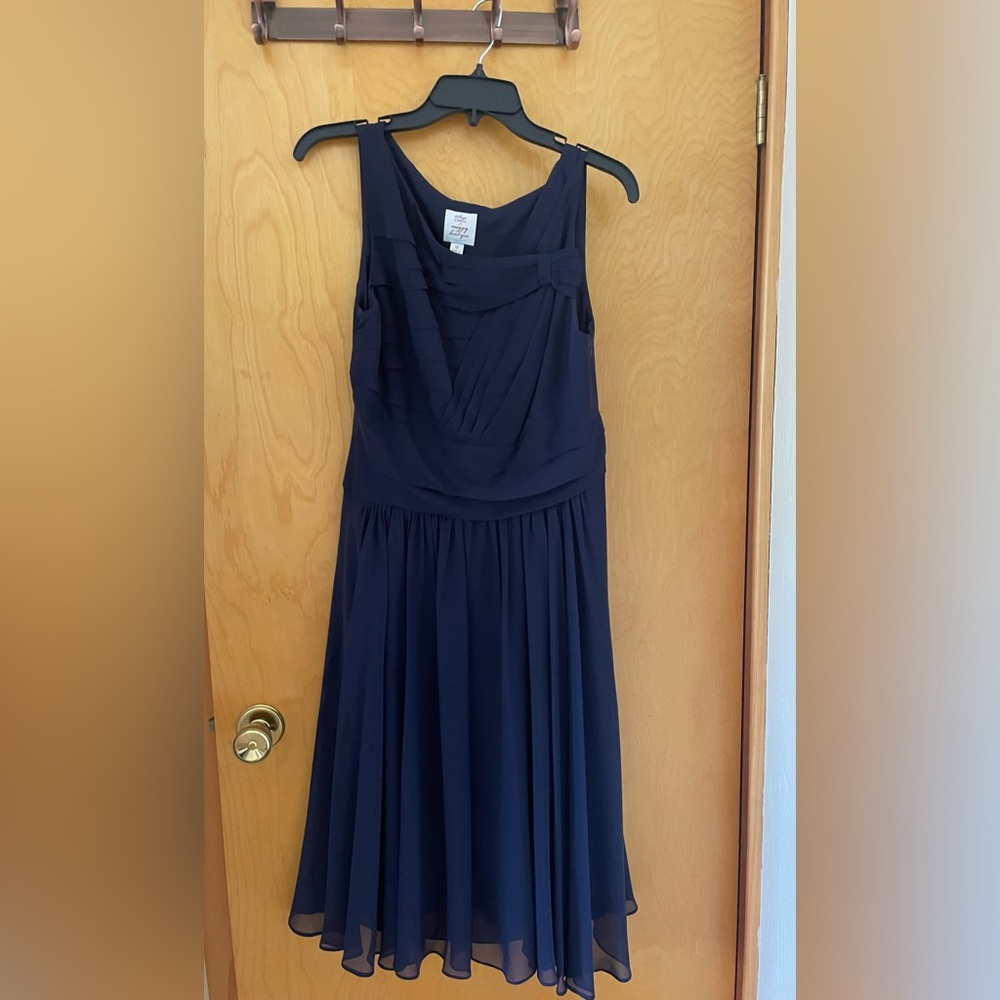 Suzi Chin size 12 navy blue cocktail dress